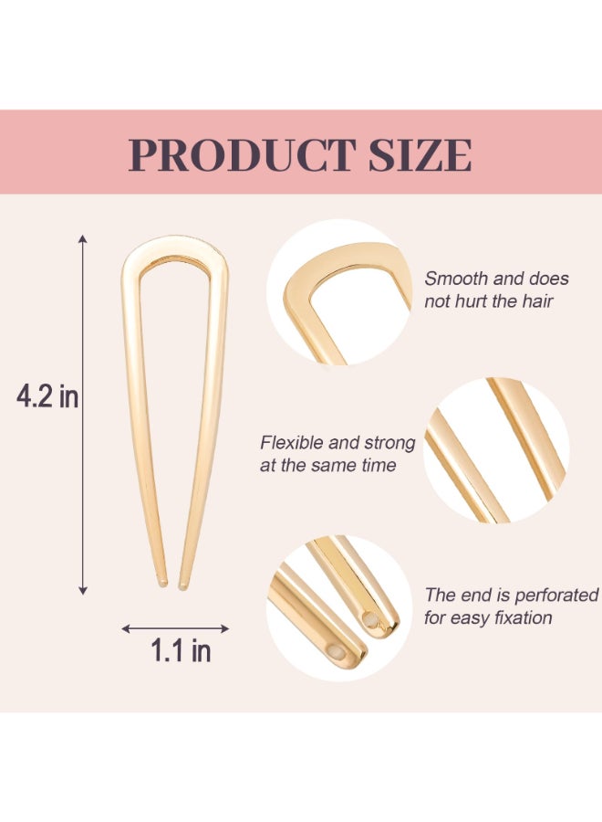 JIRIS 2PCS 42Inch French Hair Pins UShaped Pins for Women and Girls Fashion Metal Hair Pin French Twist Hair Pins for Buns UpdosStylish and Functionalset1gold - Image 4