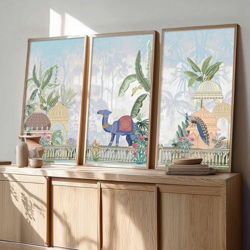 kotart - Painting for wall Decoration |Traditional Indian Art Pichwai Wall Décor Paintings | Traditional Indian Art Pichwai Wall Décor Paintings(10X19 INCH, I) Set of 3 - Image 1