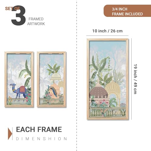 kotart - Painting for wall Decoration |Traditional Indian Art Pichwai Wall Décor Paintings | Traditional Indian Art Pichwai Wall Décor Paintings(10X19 INCH, I) Set of 3 - Image 2