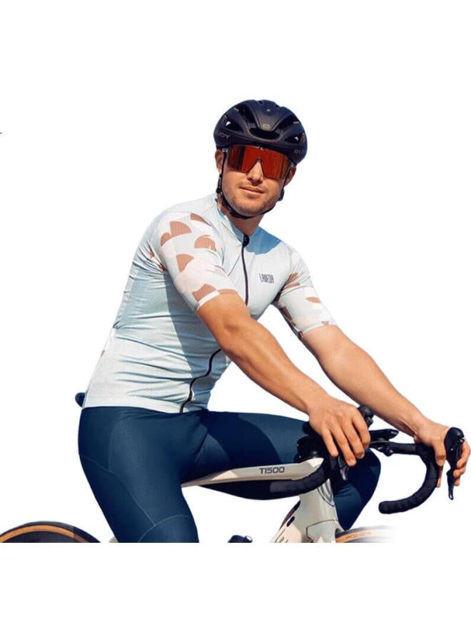 Lampada Lanpada Cycling Jersey, Summer Lightweight Men'S Short-Sleeve Top, Road And Mountain Bike Clothing, Milk White, Size L - Image 2