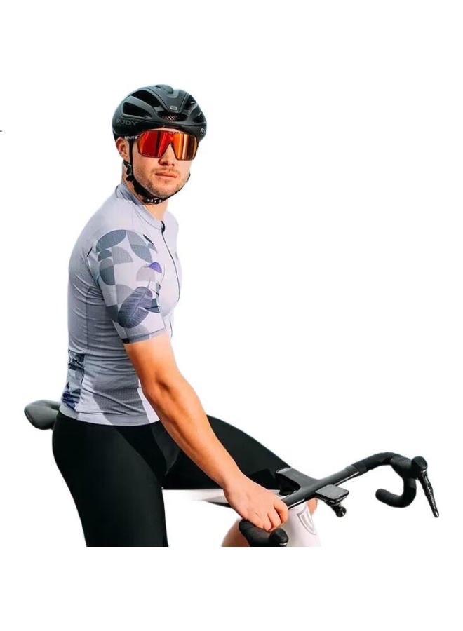 Lampada Lanpada Cycling Jersey, Summer Lightweight Men'S Short-Sleeve Top, Road And Mountain Bike Clothing, Milk White, Size L - Image 1