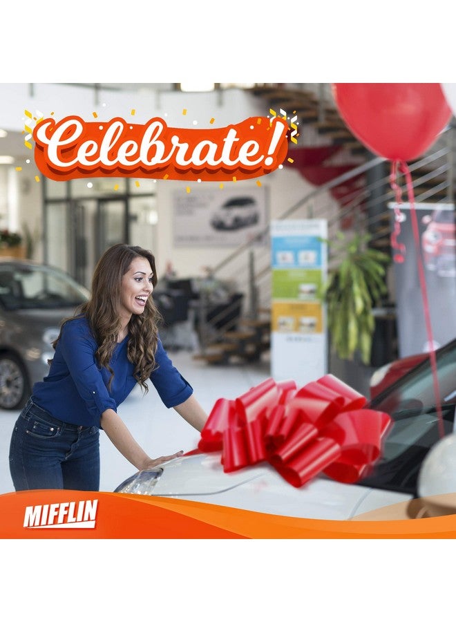 MIFFLIN -Usa Big Car Bow (Matte Red, 30 Inch) Gift Bow, Giant Bow For Car, Birthday Bow, Huge Car Bow, Big Red Bow, Christmas Bow, Gift Wrapping, Big Gift Bow For Car Decor With 2 Suction Cups - Image 3