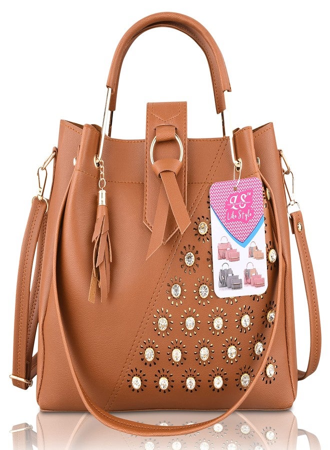 LIKE STYLE Women Handbags PC-2 (TAN) - Image 2