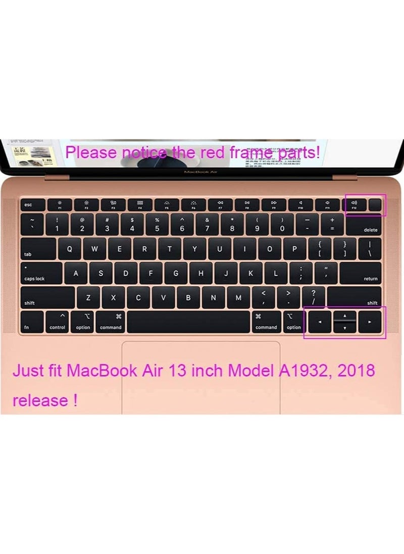 AMM Arabic Keyboard Cover Compatible MacBook Air 13" 13.3-inch with Touch ID Retina Display A1932 2018 Release Soft Touch Ultra Slim Silicone Protective Skin US Version Black  - Image 2