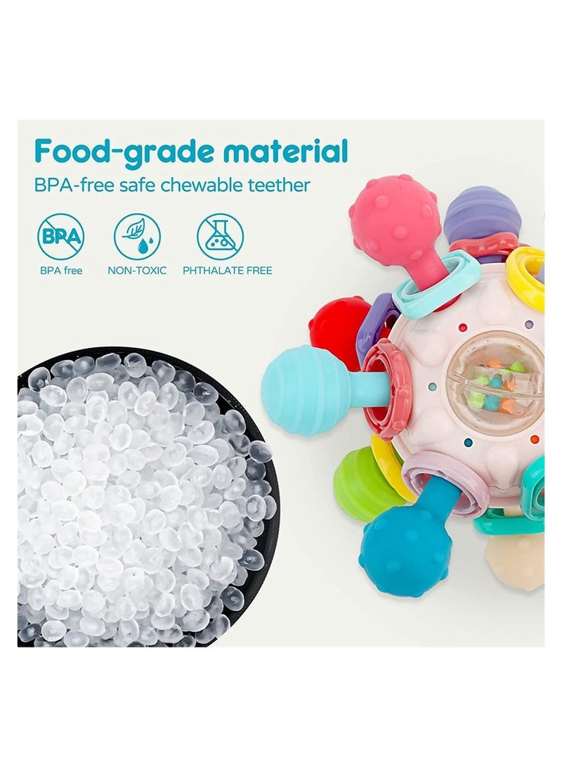 Teething Toys, Baby Sensory Teether Toys for Babies 6-12 Months, Baby Teething Toys Newborn Sensory Toys Chew Toys, Teething Ball Rattle Teethers Toys Grasping Activities Baby Toys Gift - Image 3