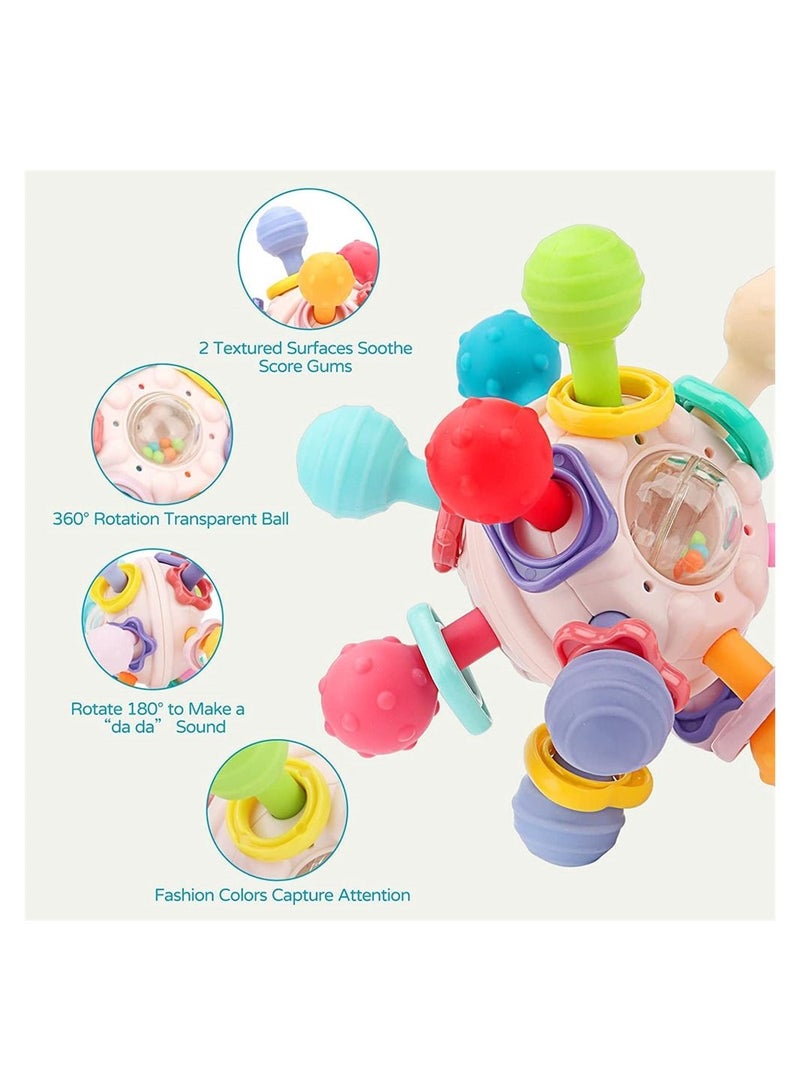 Teething Toys, Baby Sensory Teether Toys for Babies 6-12 Months, Baby Teething Toys Newborn Sensory Toys Chew Toys, Teething Ball Rattle Teethers Toys Grasping Activities Baby Toys Gift - Image 5