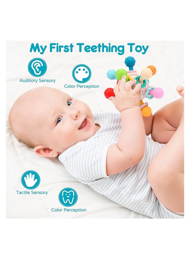 Teething Toys, Baby Sensory Teether Toys for Babies 6-12 Months, Baby Teething Toys Newborn Sensory Toys Chew Toys, Teething Ball Rattle Teethers Toys Grasping Activities Baby Toys Gift - Image 4