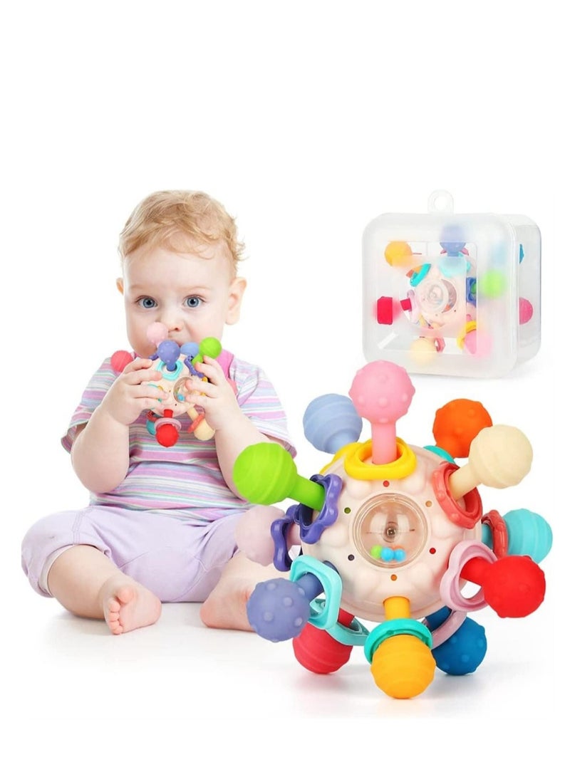 Teething Toys, Baby Sensory Teether Toys for Babies 6-12 Months, Baby Teething Toys Newborn Sensory Toys Chew Toys, Teething Ball Rattle Teethers Toys Grasping Activities Baby Toys Gift - Image 1