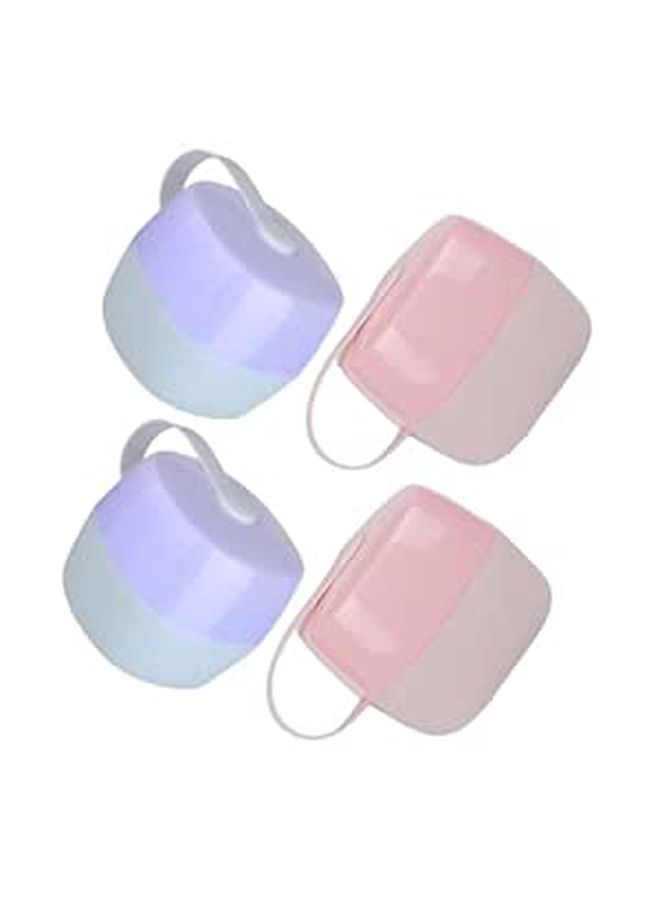 4pcs Portable Pink Pacifier Holder Case for Travel with Handle Compact Organizer for Newborns