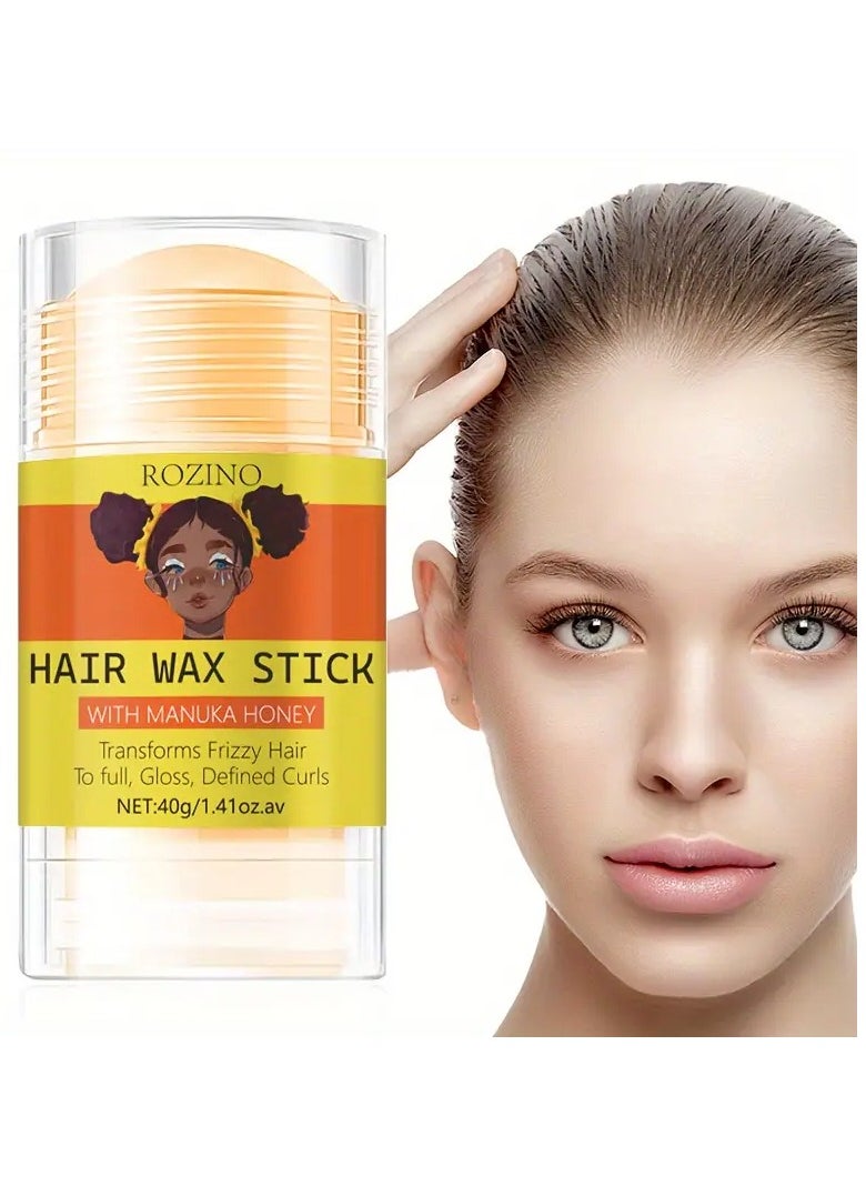 Rozino 40g ROZINO Hair Wax Stick, Manuka Honey Infused, Moisturizing Hair Styling Wax, Frizz Taming, Glossy Finish, Normal Hair Type, with Ideal Gift for All Occasions  - Image 1