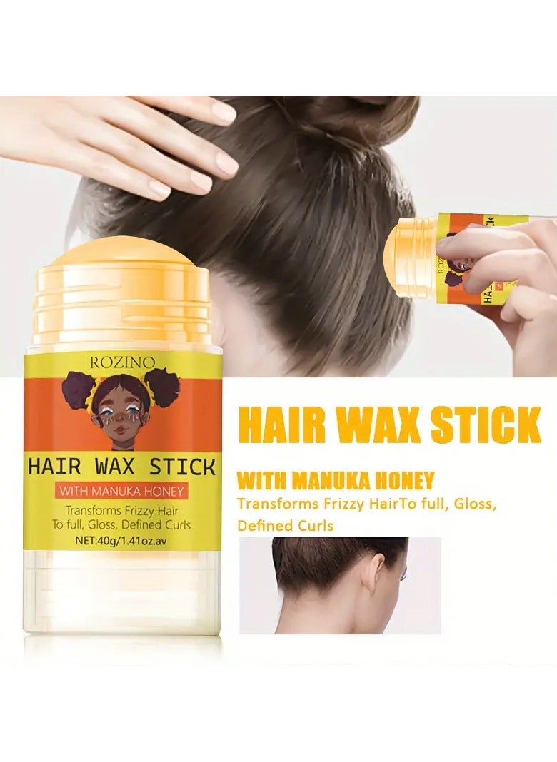 Rozino 40g ROZINO Hair Wax Stick, Manuka Honey Infused, Moisturizing Hair Styling Wax, Frizz Taming, Glossy Finish, Normal Hair Type, with Ideal Gift for All Occasions  - Image 2