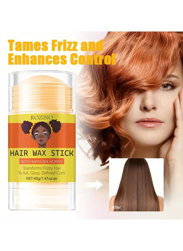 Rozino 40g ROZINO Hair Wax Stick, Manuka Honey Infused, Moisturizing Hair Styling Wax, Frizz Taming, Glossy Finish, Normal Hair Type, with Ideal Gift for All Occasions  - Image 4