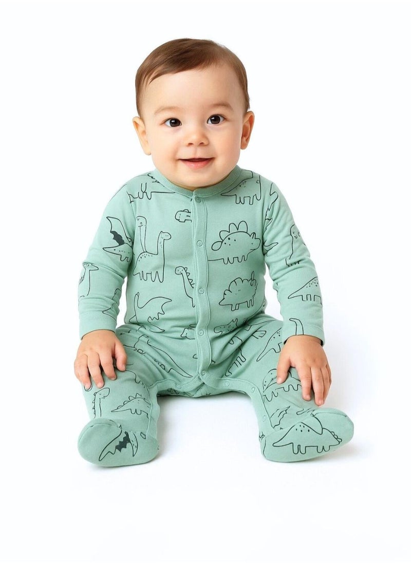 MINOTI 4-Pack Baby Sleepsuits with Full-Length Snaps - Image 1