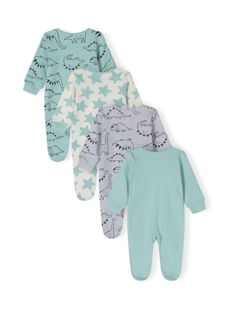 MINOTI 4-Pack Baby Sleepsuits with Full-Length Snaps - Image 3