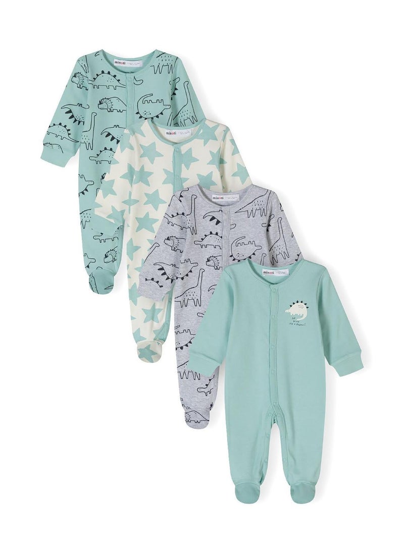MINOTI 4-Pack Baby Sleepsuits with Full-Length Snaps - Image 2