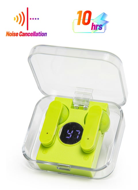 Wireless Bluetooth Headset Mini Half In-Ear Noise Cancelling Sports Green For IPhone, Android
