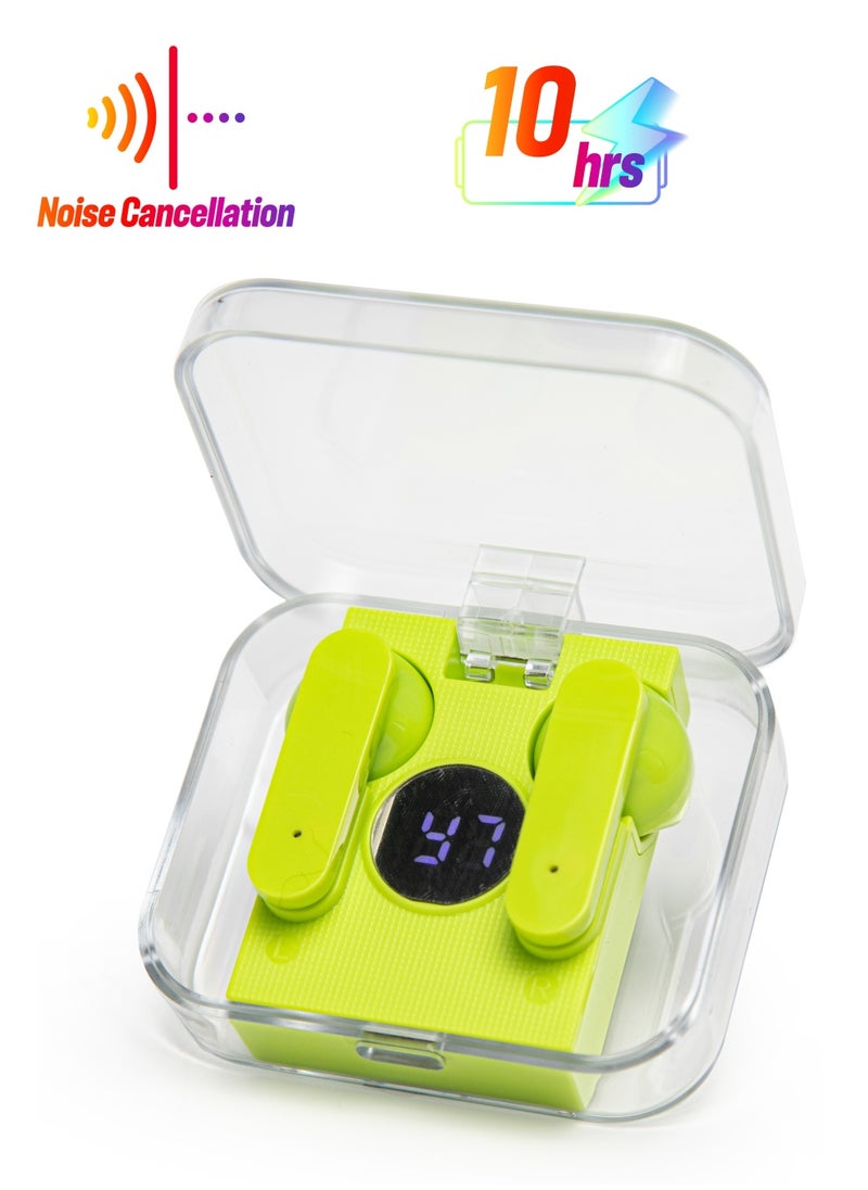Wireless Bluetooth Headset Mini Half In-Ear Noise Cancelling Sports Green For IPhone, Android