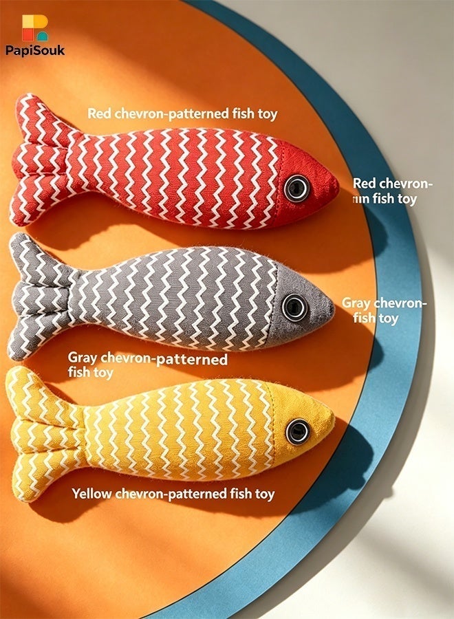 PapiSouk 3 PCS Catnip Fish Toy, Cat and Kitten Toys, Cat Interactive Sports Kick Toy, 3 Colors - Image 5
