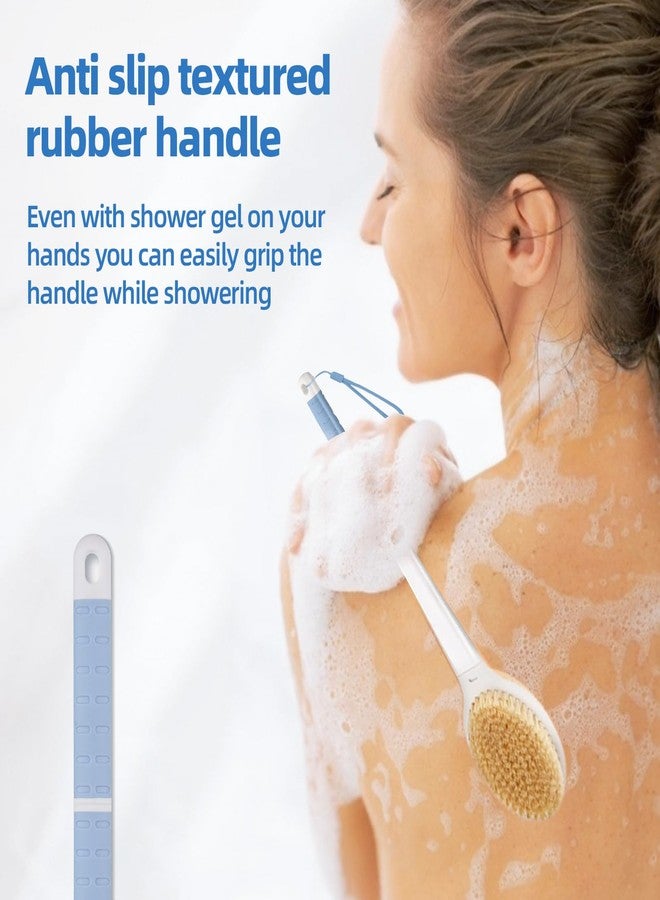IRCPEN Bath Brush Long Handle for Shower, Back Scrubber for Shower, Non-Slip Long Handled Shower Back Brush, Shower Brush for Cleaning Body Exfoliate (Blue) - Image 5