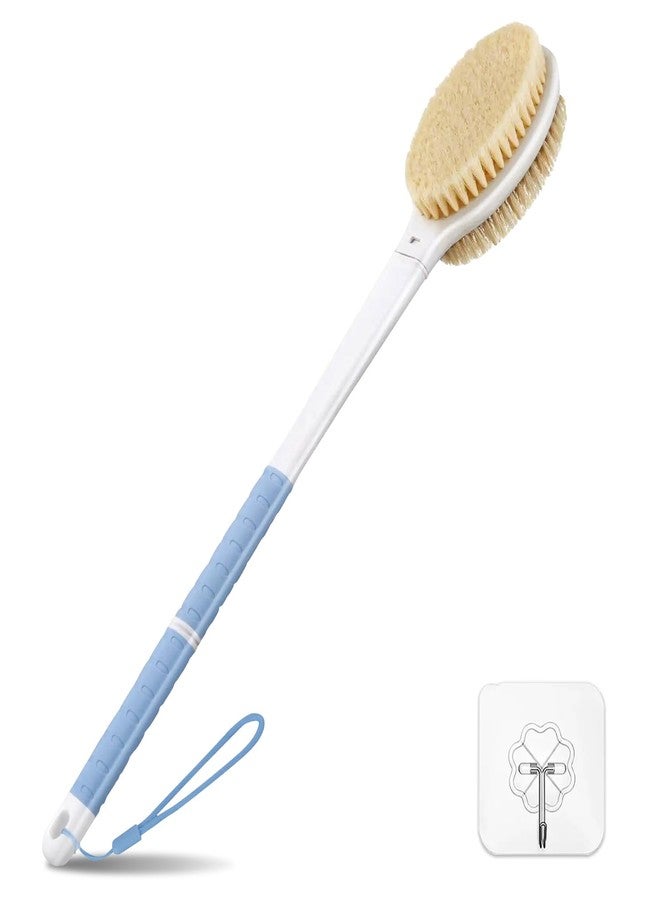 IRCPEN Bath Brush Long Handle for Shower, Back Scrubber for Shower, Non-Slip Long Handled Shower Back Brush, Shower Brush for Cleaning Body Exfoliate (Blue) - Image 1