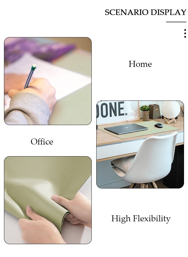 DUNISO حصيرة حماية وسادة المكتب، سجادة مكتب من جلد البولي يوريثان ثنائي الجانب، سجادة الكمبيوتر المحمول، سجادة حماية المكتب، لوحة ماوس كبيرة مقاومة للماء، منظمات مكتبية، ديكور طاولة المنزل، سجادة كتابة الألعاب ناعمة - Image 3