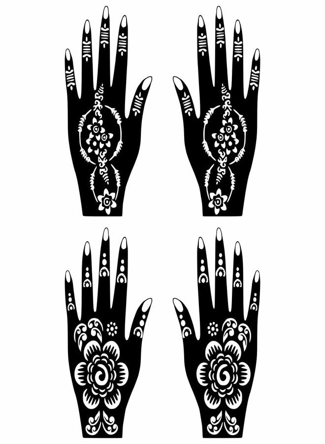 ORDERSHOCK Combo Mehndi Stencil Art Stickers for Quick and Clean Application For Girls & Women Palm And Finger Design Pack Of 2 - Image 1