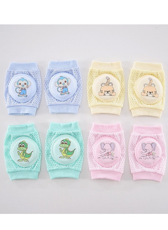 MIXDE 4 Pairs Baby Knee Pads for Crawling, Anti-Slip Product to Protect Infants & Toddlers Knees, Elbows and Legs, Breathable 3D Mesh for Boys Girls 