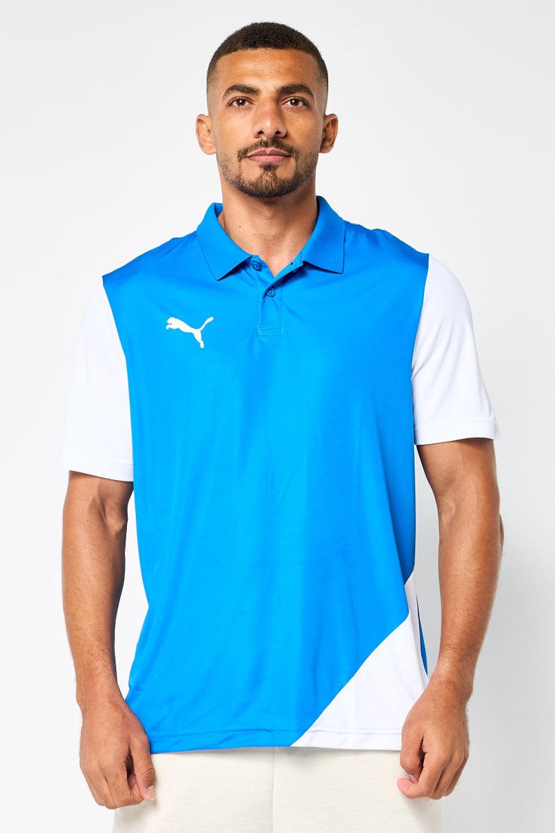 PUMA Men Regular Fit Brand Logo Short Sleeves Outdoor Polo Shirt, Blue - Image 1