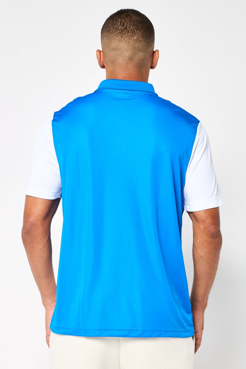 PUMA Men Regular Fit Brand Logo Short Sleeves Outdoor Polo Shirt, Blue - Image 4