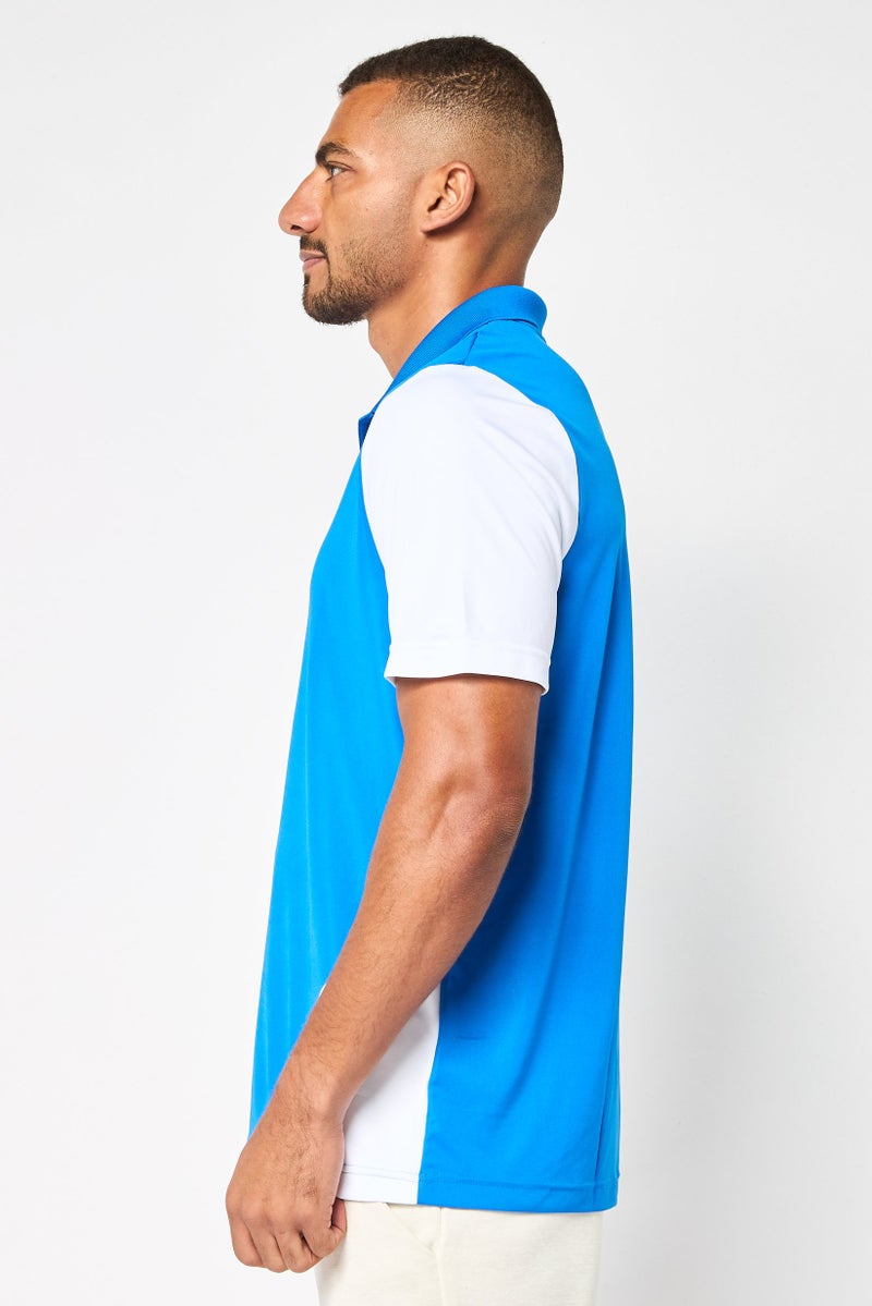 PUMA Men Regular Fit Brand Logo Short Sleeves Outdoor Polo Shirt, Blue - Image 3