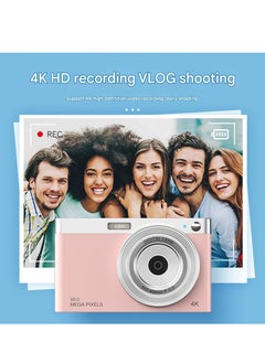 50MP Digital Camera for Photography and Video, 4K Vlogging Camera for YouTube with 2.88Inch IPS Screen Auto Focus, 16X Digital Zoom Digital Camera for Gift, Compact Anti Shake Face-detect Smile Capture Vlogging Camera for Live Streaming Travel Photography High Definition Display Student Compact Camera Built-in Flash with 32G Memory Card