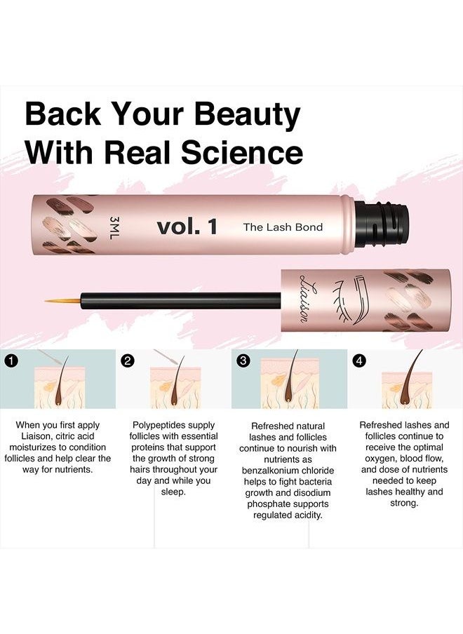 Liaison - Lash Bond Eyelash Growth Serum - Natural Peptide Lash Boost & Enhancer for Longer, Fuller, & Thicker Lashes - Vegan, Cruelty Free, Paraben Free, Talc Free & Irritation Free Formula - Image 1