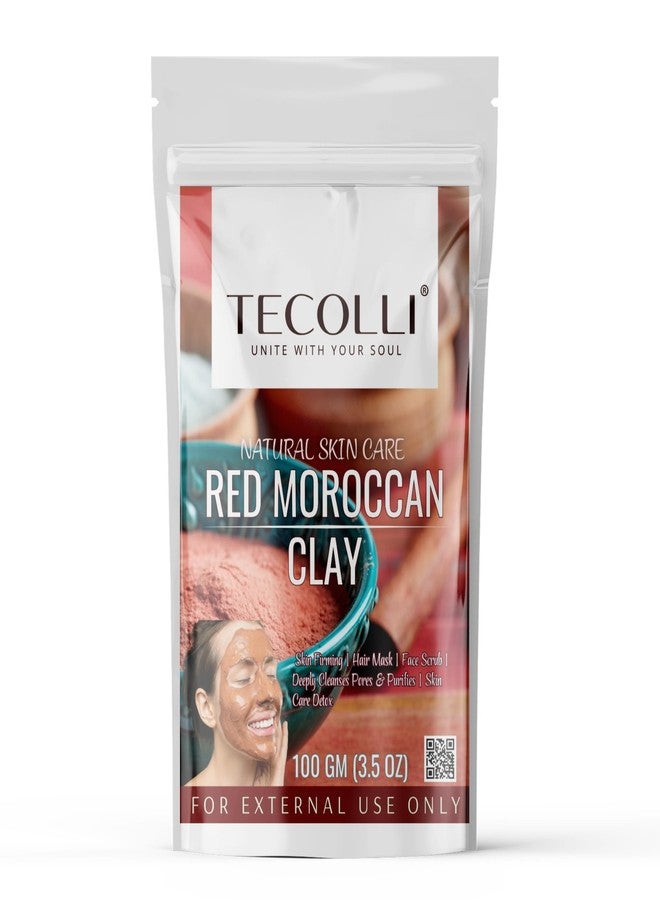 Tecolli® Red Moroccan Clay Powder - 100% Pure | Face Mask, Hair & Body Care | Deep Pore Cleanser for All Skin Types - 100g - Image 2