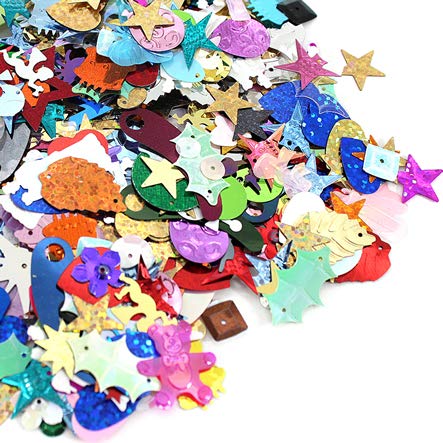 Golden Leaf Assorted Sequins & Spangles, Mixed Shiny Colors and Shapes 50 gr - Image 1