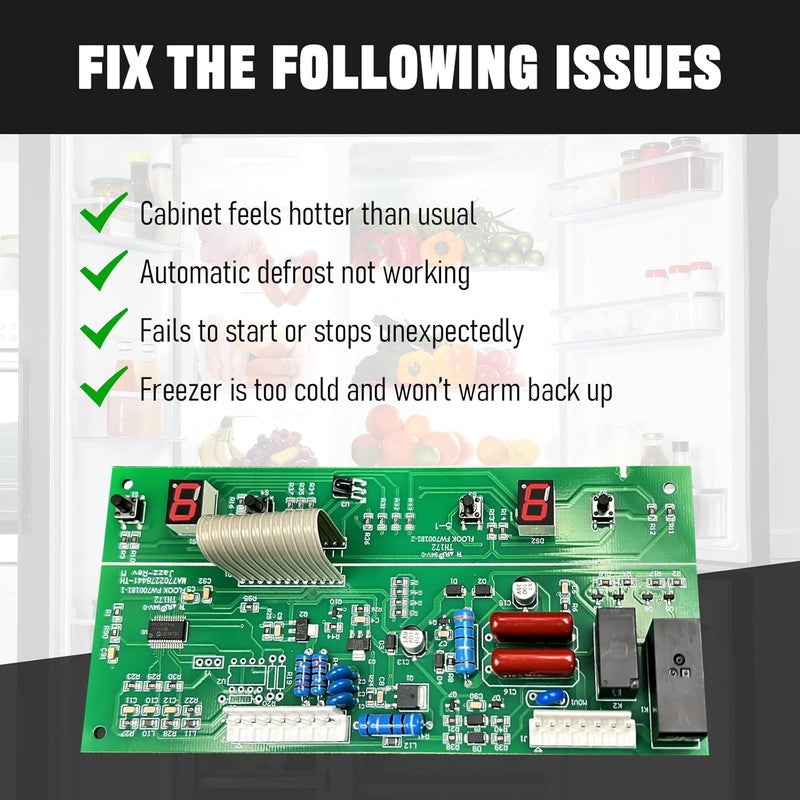 WISINY W10503278 Refrigerator Control Board WPW10503278 Compatible for Whirlpool Maytag KitchenAid Kenmore Amana Ikea Inglis Jenn-Air Freezer Jazz Control Board W10165748 12784415V 8208187 12002339 - Image 2
