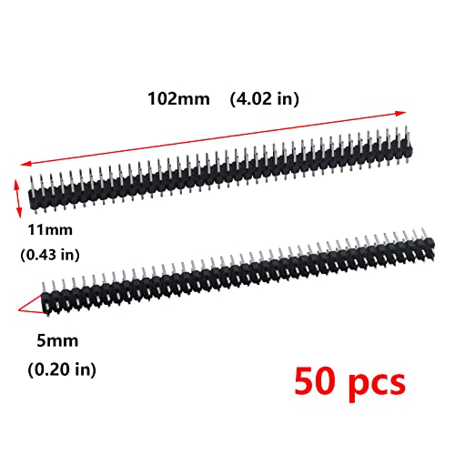 Antrader 40 Pin 2.54mm Spacing Double Row IDC Male Pin Header Connector Strip Pack of 50 - Image 2