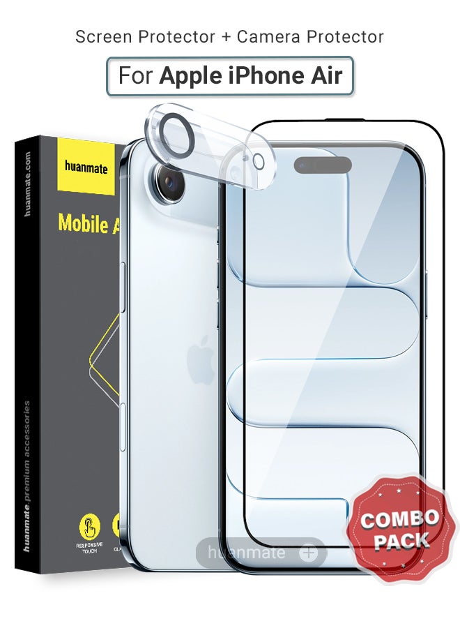 huanmate 2 in 1 Apple iPhone Air Screen & Camera Protector - High Transparency Full Coverage Shield for Scratch & Impact Protection - Screen & Camera Protector for Apple iPhone Air - Image 1
