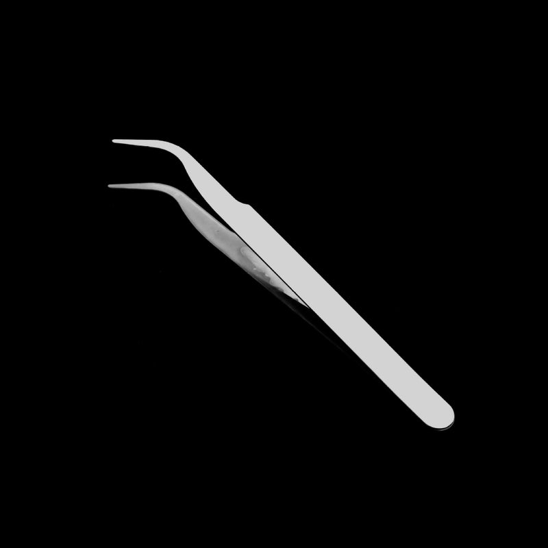 Stainless Steel Anti-magnetic Anti-static Straight Head Elbow Precision Tweezers Manual DIY Tool Sticker Drill Clamping Bead Material Accessories Elbow tweezers 10.5cm 