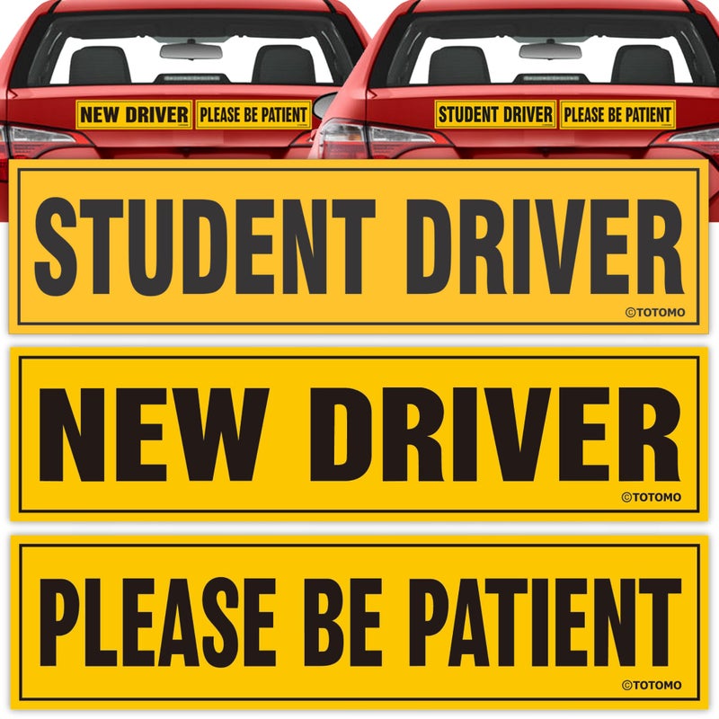 TOTOMO New Driver Student Driver Magnet for Car Large 12x3 Magnetic Reflective Vehicle Safety Sign for Rookie Learner Drivers Removable Bumper Sticker Please Be Patient - Image 3