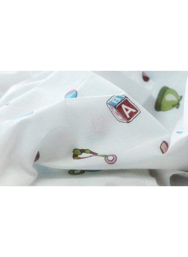 Trance Home Linen Super Soft 100% Cotton Thin Malmal Face Towels | Reusable Hygiene Wash Cloth | Napkin For New Babies | School Use (Small 40X40 Cm, Nursery Designs - Pack Of 5 Pcs), 200 Tc - Image 5