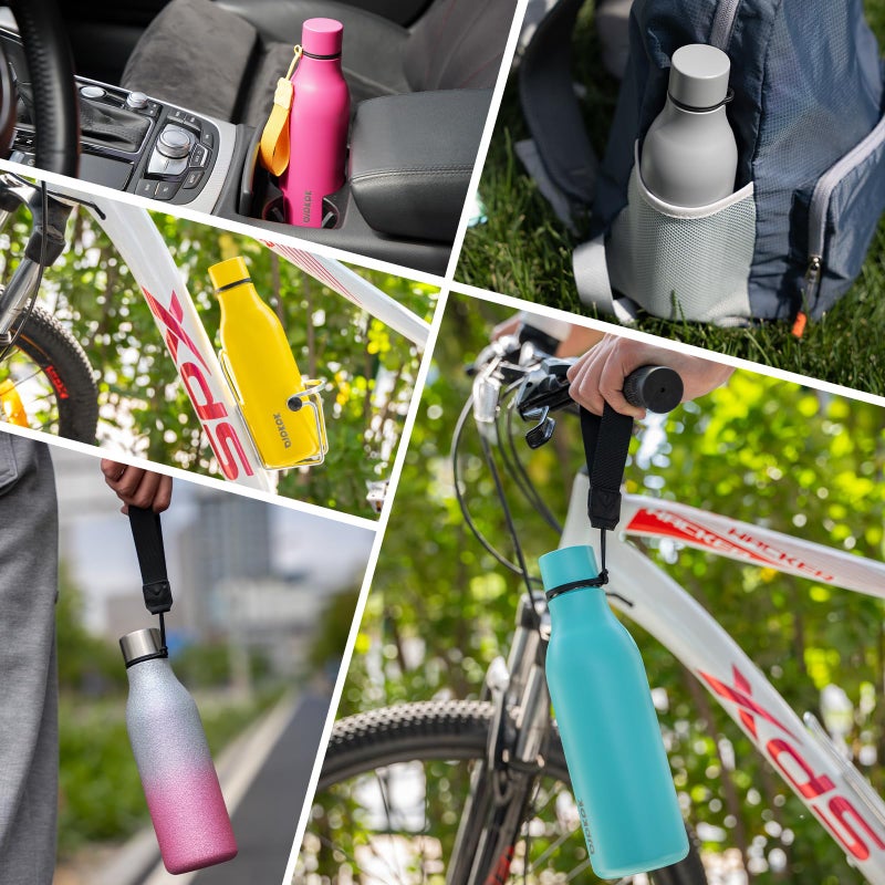 Bjpkpk Insulated Water Bottles  25 Oz Stainless Steel Metal Water Bottle With Strap  Bpa Free Leak Proof Jugs  Mugs  Flasks  Reusable Thermal Flasks For Sports & Travel Charming Red - Image 5