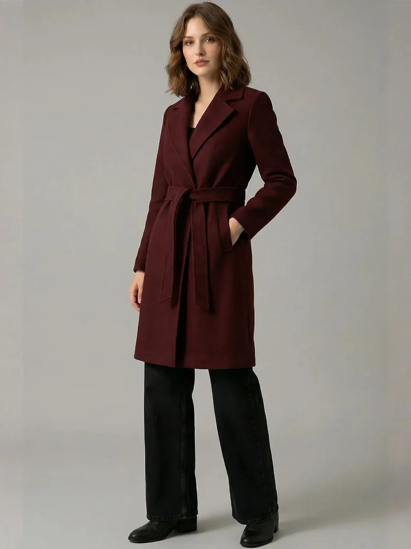 بيغ دارت BDART Belted Midi Coat with Jacket Collar
