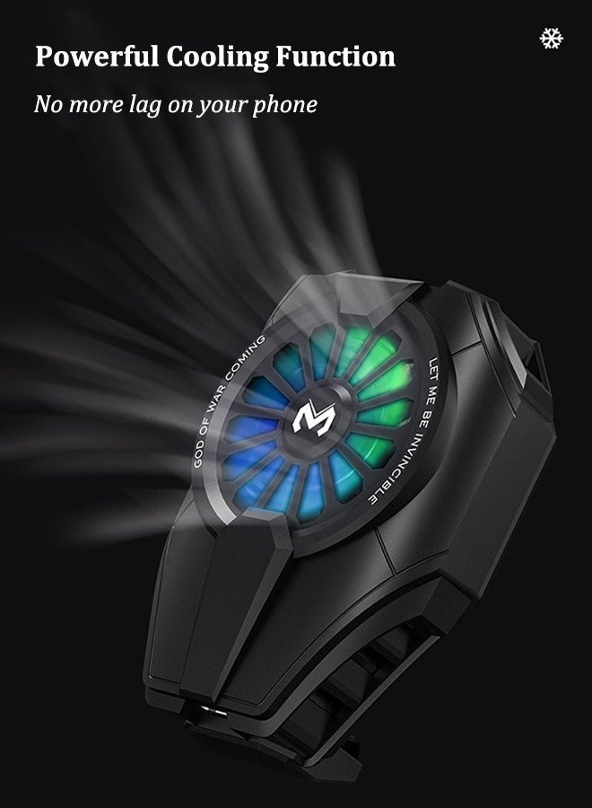 RGB Mobile Phone Cooler, Low-Noise Phone Cooling Fan, Ultra-Thin Radiator, Large Heat Dissipation Area, Suitable for All Types of Mobile Phones - Image 3
