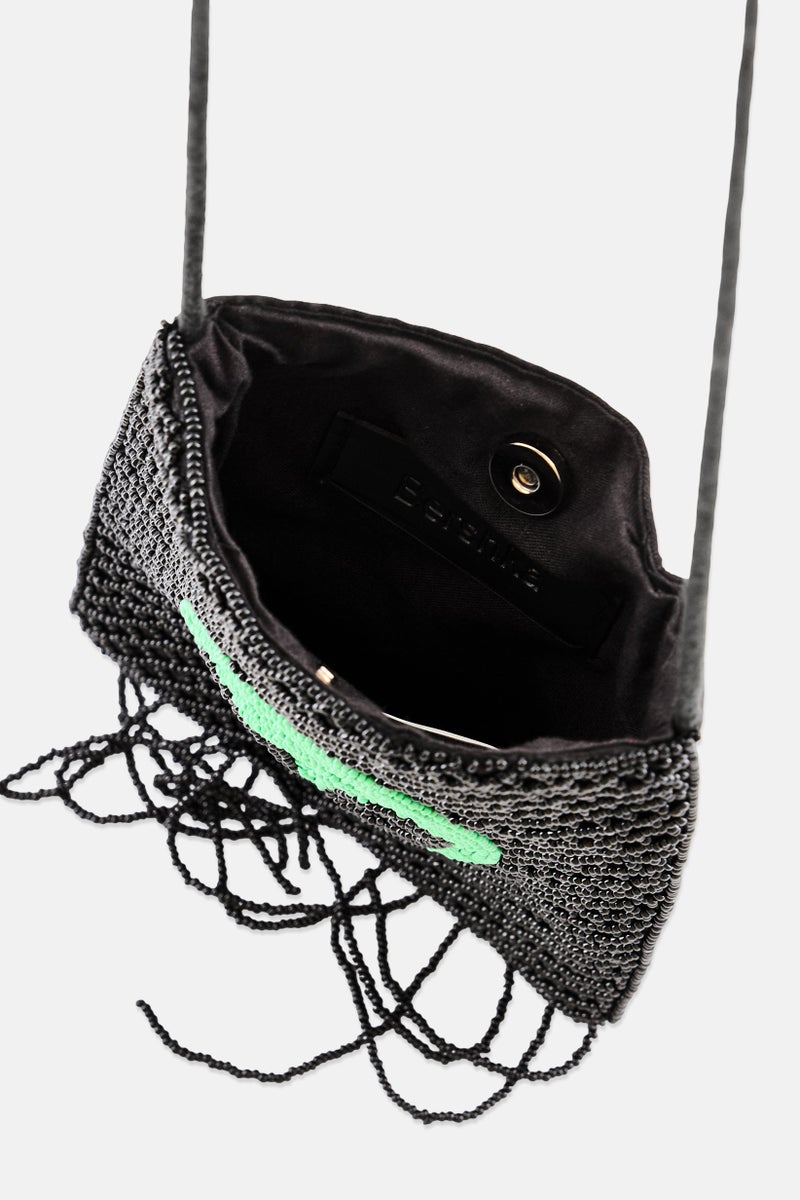 Bershka Women Beans Phone Pouch, Black - Image 3