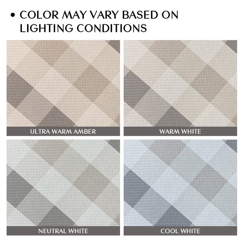 Sunlit Set of 2 Anti Fatigue Kitchen Floor Mat, Non Slip Waterproof Comfort Standing Mat, 0.4Inch Thick Cushioned Farmhouse Kitchen Rug Runner, Buffalo Plaid(Size:17"x28"&17"x47") Light Coffee - Image 3