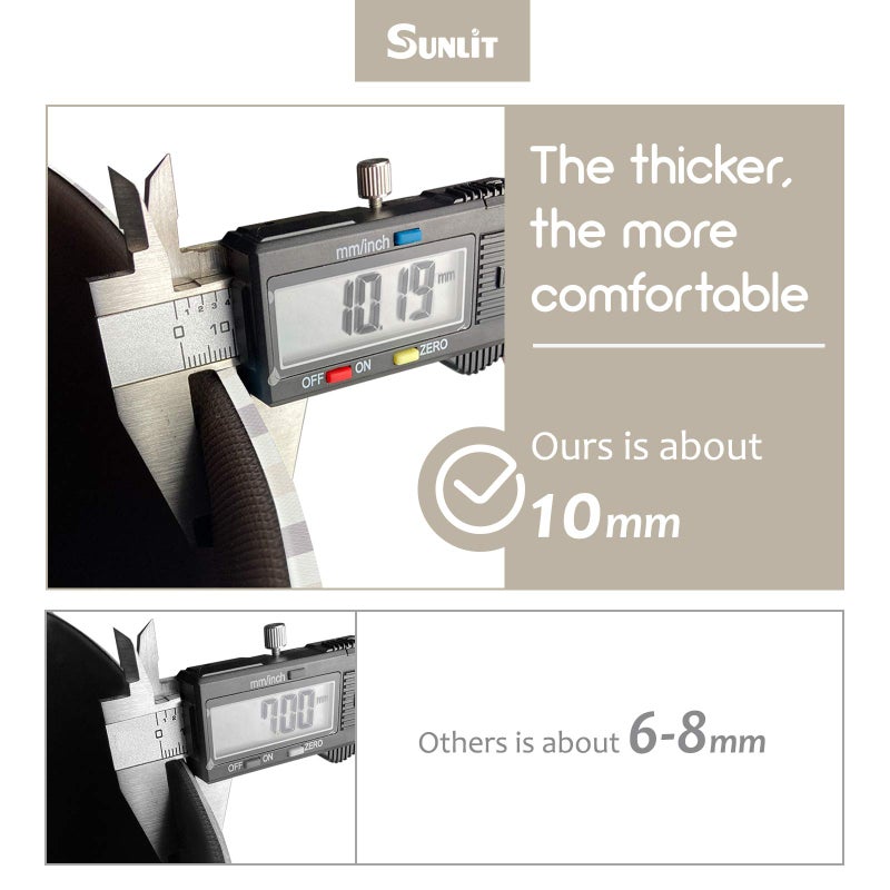 Sunlit Set of 2 Anti Fatigue Kitchen Floor Mat, Non Slip Waterproof Comfort Standing Mat, 0.4Inch Thick Cushioned Farmhouse Kitchen Rug Runner, Buffalo Plaid(Size:17"x28"&17"x47") Light Coffee - Image 2