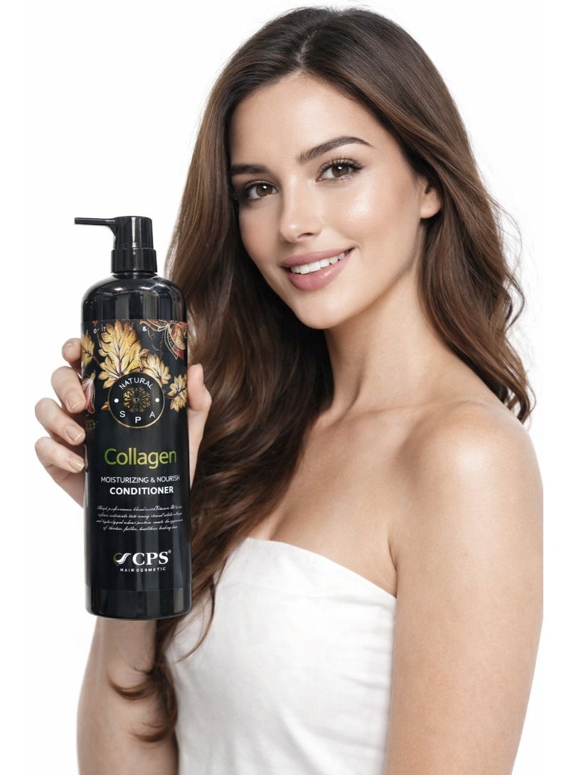 CPS Natural Spa Collagen Moisturizing & Nourishing Hair Conditioner  Vitamin B5 + Vitamin E + Argan Oil  Smooth & Shiny Hair Care - Image 2
