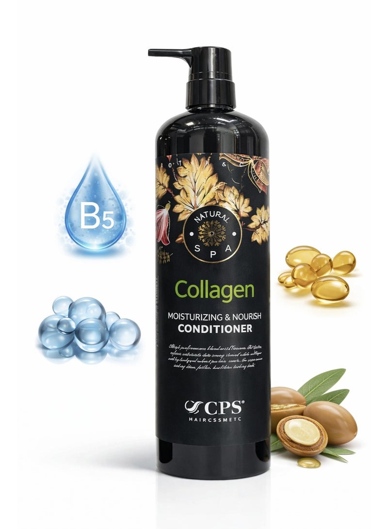 CPS Natural Spa Collagen Moisturizing & Nourishing Hair Conditioner  Vitamin B5 + Vitamin E + Argan Oil  Smooth & Shiny Hair Care - Image 1