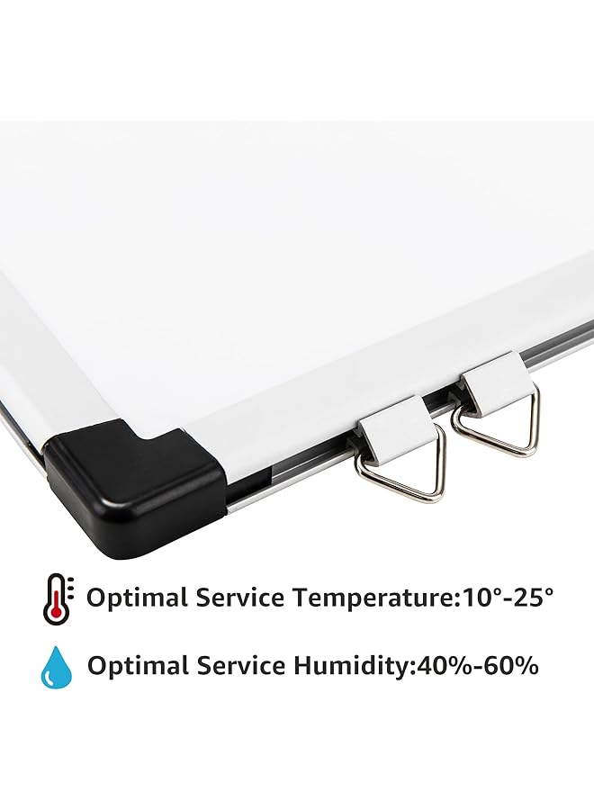إيروريكس سبورة بيضاء مغناطيسية مع درج أقلام وحواف من الألومنيوم وسطح للكتابة قابل للمسح الجاف 90 × 60 سم عرض × ارتفاع، أبيض - Image 3