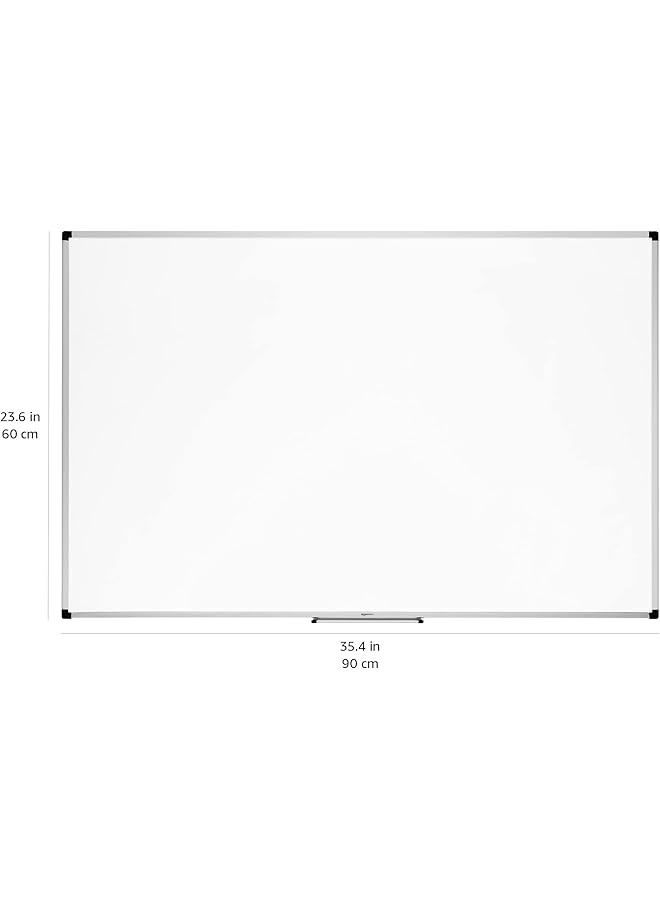 إيروريكس سبورة بيضاء مغناطيسية مع درج أقلام وحواف من الألومنيوم وسطح للكتابة قابل للمسح الجاف 90 × 60 سم عرض × ارتفاع، أبيض - Image 4